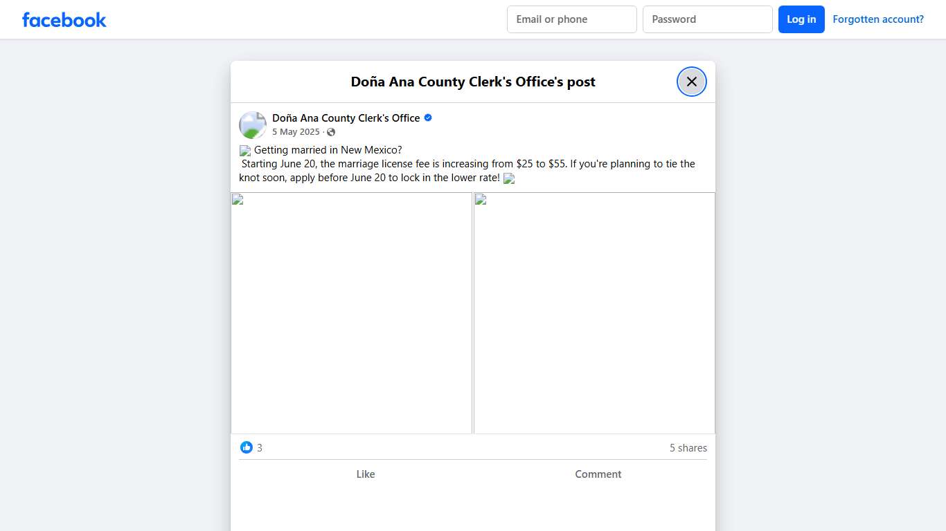 💍 Getting married in New... - Doña Ana County Clerk's Office Facebook